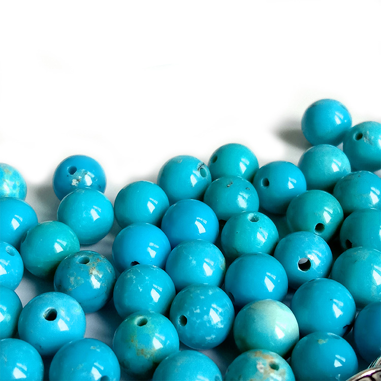 Turchese catena lunga Natural Blue Turchese (Jasper) Perline Strands Round 18