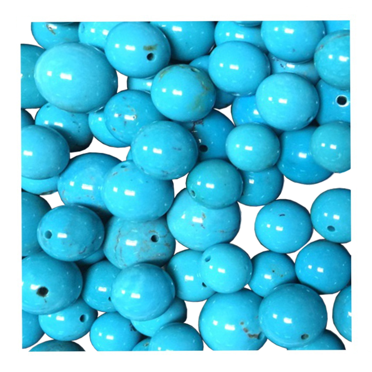 Ювелірні вироби з Туреччини Бірюзова королева бірюзовий дорогоцінний камінь синій круглий бісером 18