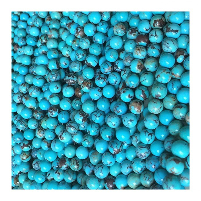 Turquoise yika awọn ilẹde ayaba Turquoise Gumstone Blue yika awọn ilẹkẹ 18