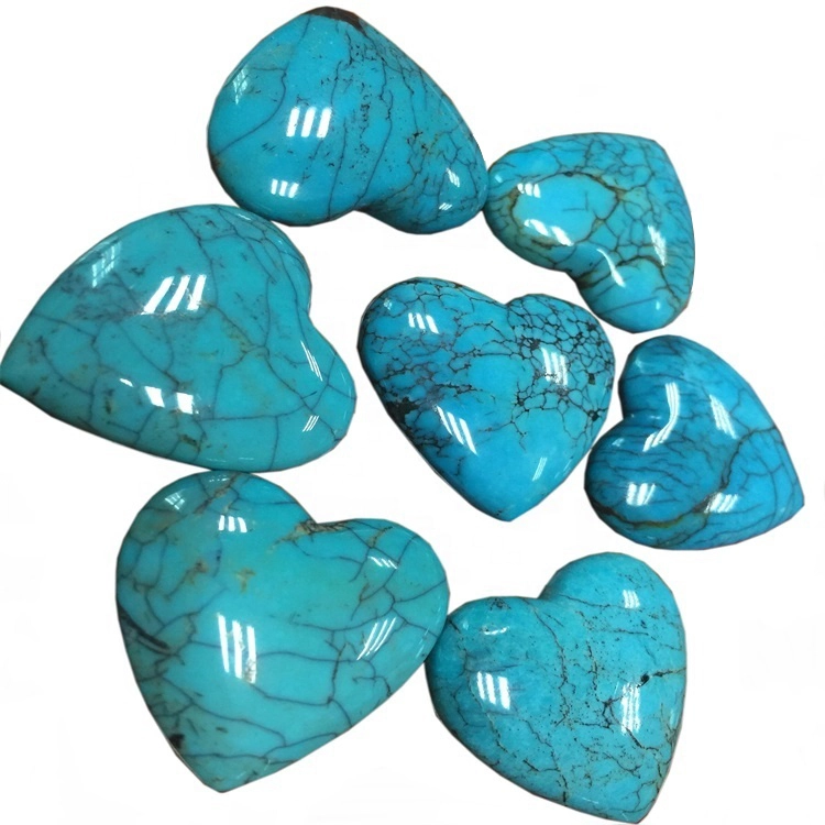 Natūralus Arizona Turquoise Cabochon širdies forma palaidi brangakmenių turkis kabochon juvelyrikos reikmenys 1