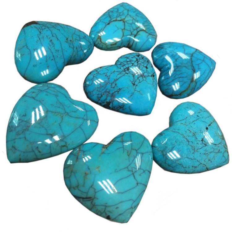 Alami Arizona Turquoise Cabochon Bentuk Hati Longgar Gemstone Turquoise Cabochon Perlengkapan Perhiasan 15