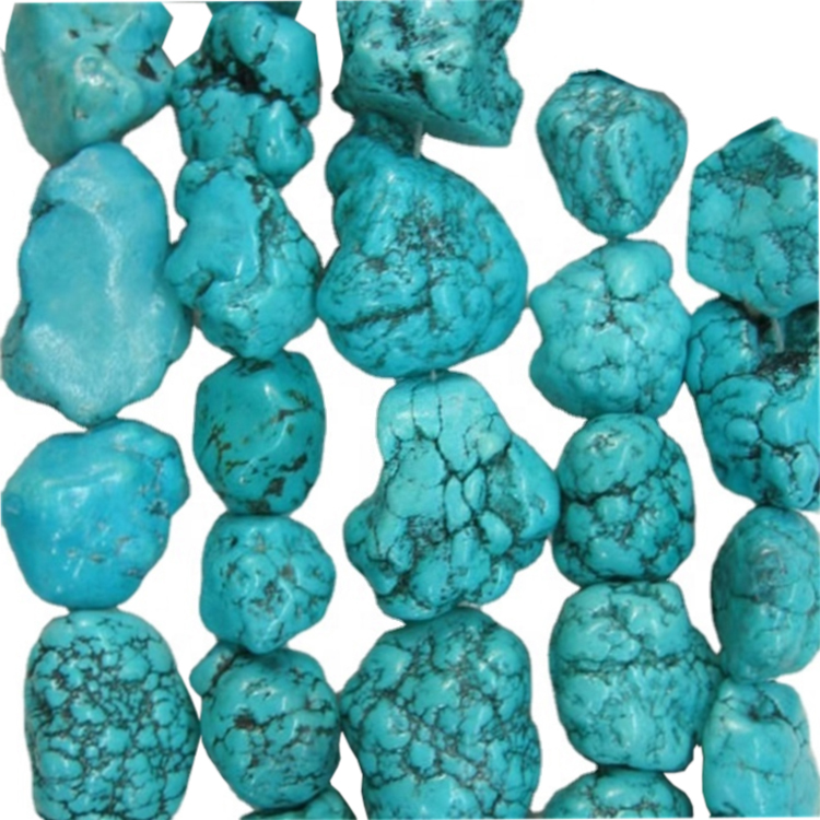 Türkis Hand Sews Beads natierlechen Türkis Bijouen Nugget Bead 18