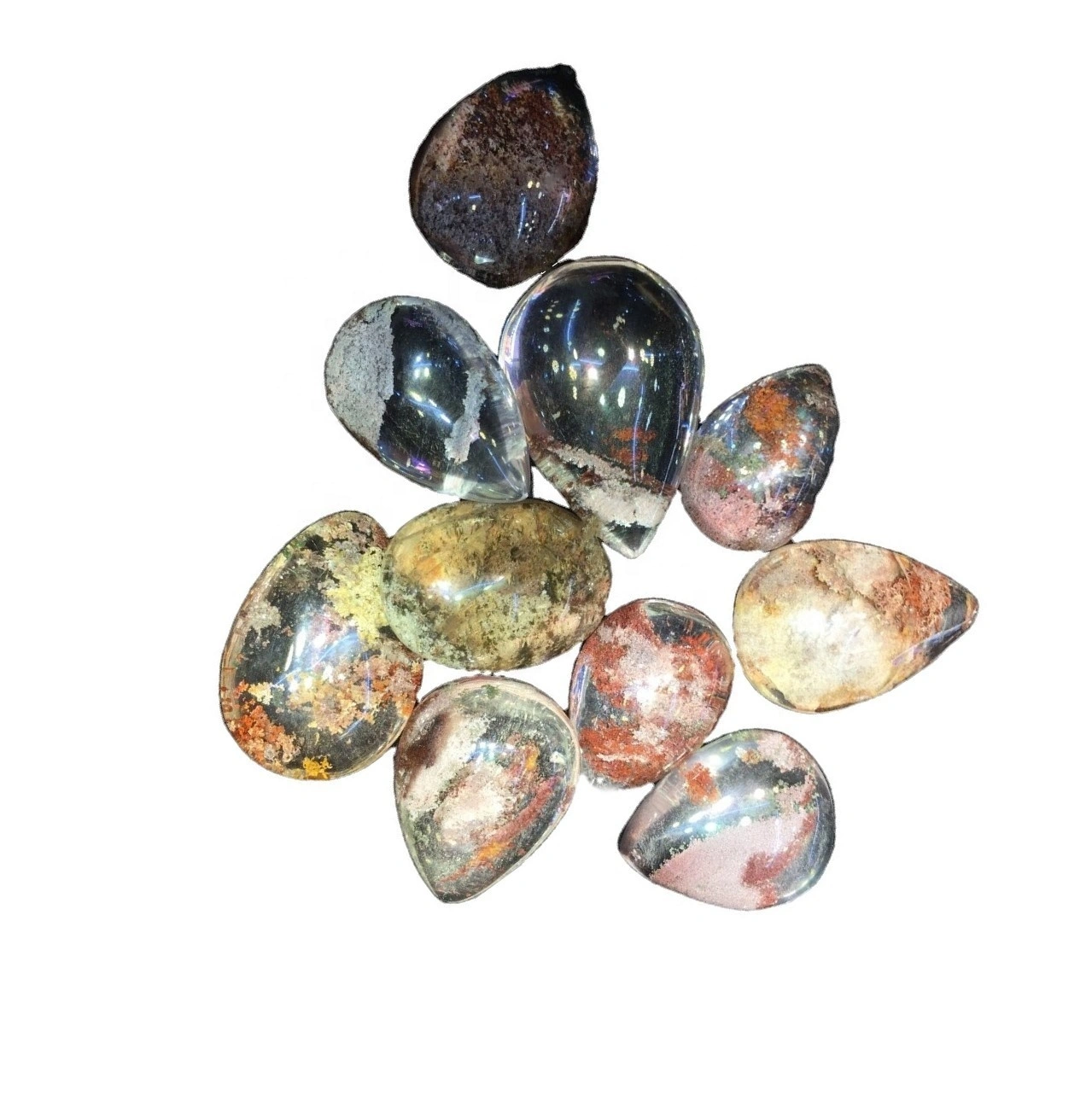 Natūralus raudonas vaiduoklis Phantom Quartz Crystal Drop pakabukas Gydymas 1