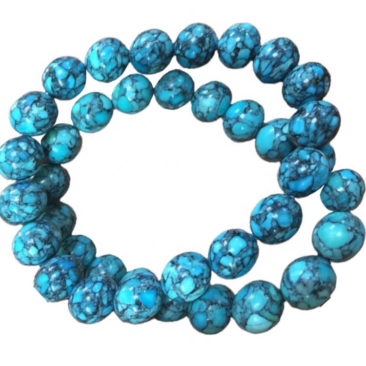 Paʻaga uliuli o le Spider Webs Broght Beale Tanequoise lio o loʻo fai ai Beads 18