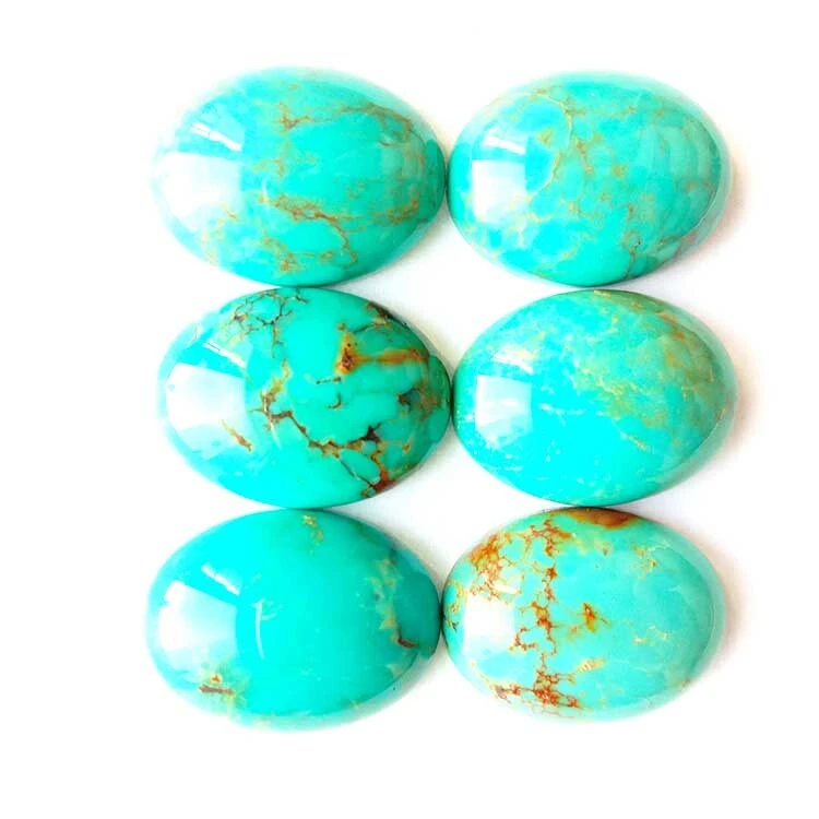 Tibetan Turquoise Capochon CASOCHON OVLON Cabbir qiyaasta 20x30mm33mm Tirtan Turtioise dahabka Turquoise ee Samaynta Stone Lone Gemstone 1
