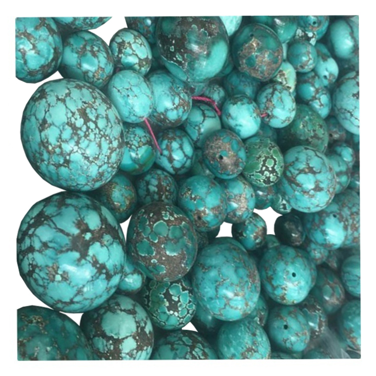 Tyrkysové korálky kulaté populární korálky šperky rustikální drahokamy korálky 41