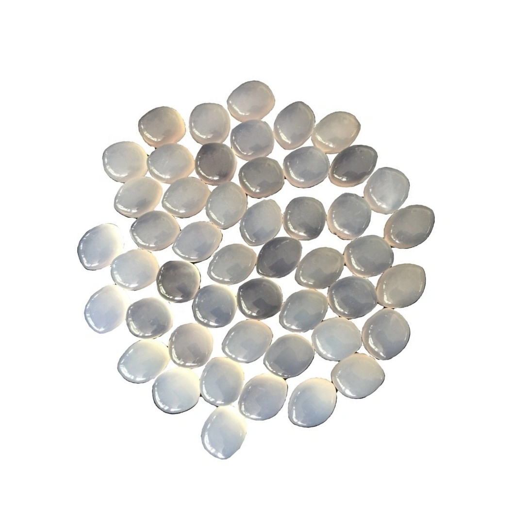 Permata Alam Blue Chalcedony Square Oval Bentuk Cabochon Alam Blue Bloksstone Lengganan Cabochon 1