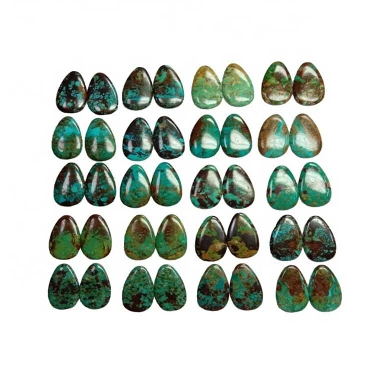 3A Quality Sleeping Beauty Turquoise color Arizona mine Cabochon pear shape For Making Earrings 1