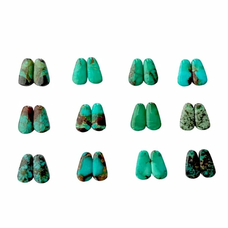 Grousshandel 20x10x4mm natierlechen Türkodoid Cabochon Vurianian Bijoue meduraid bloen Trapezoid gemëscht Türkis 1