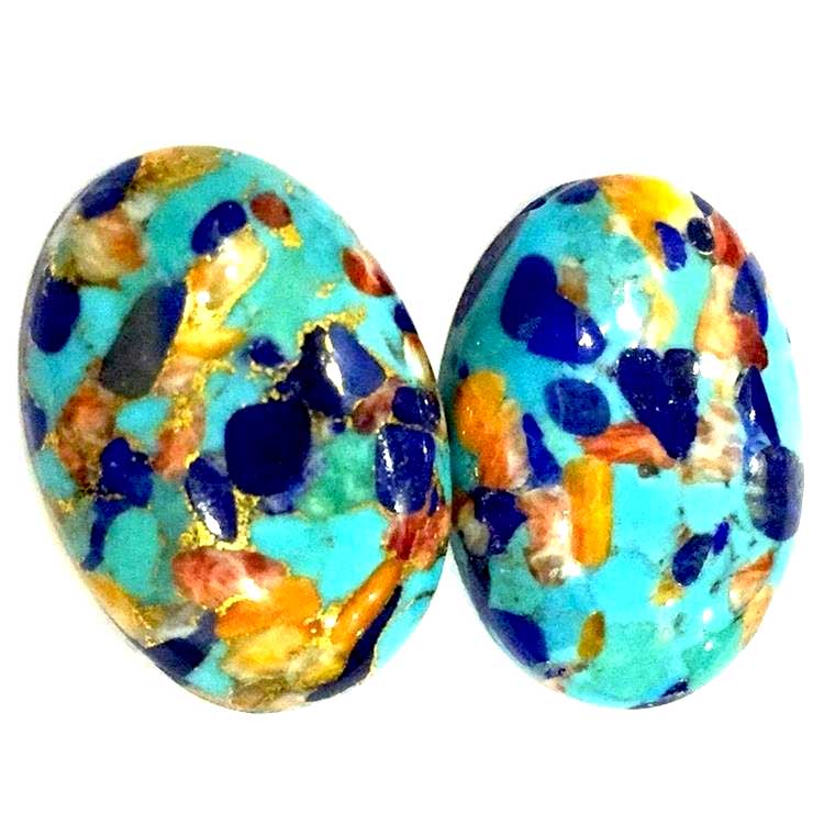 Trapezoid Cabochon டர்க்கைஸ் cabochons அழுத்தப்பட்ட 15