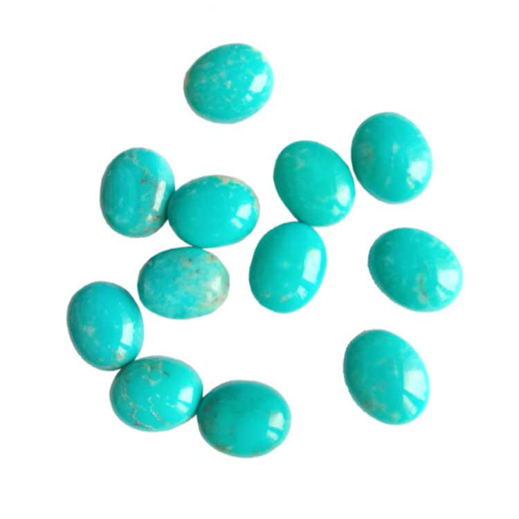 tooj liab turquoise cabochons loj kom muaj nuj nqis ua lag luam wholesale Turquoise Ntuj Kingman Kab laug sab Cabochon 15