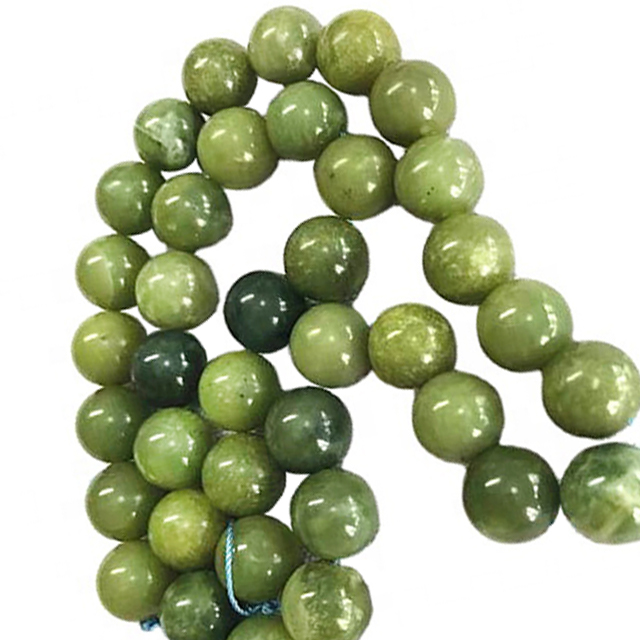 Round Shape Beads Green Gemstone Strings Canadian Jasper All Is 100% Natural 14