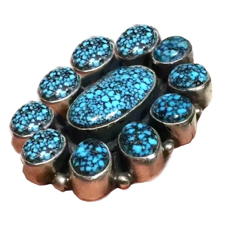 Turquoise Ring kè Sterling Deklarasyon Silver Turquoise Bag 38