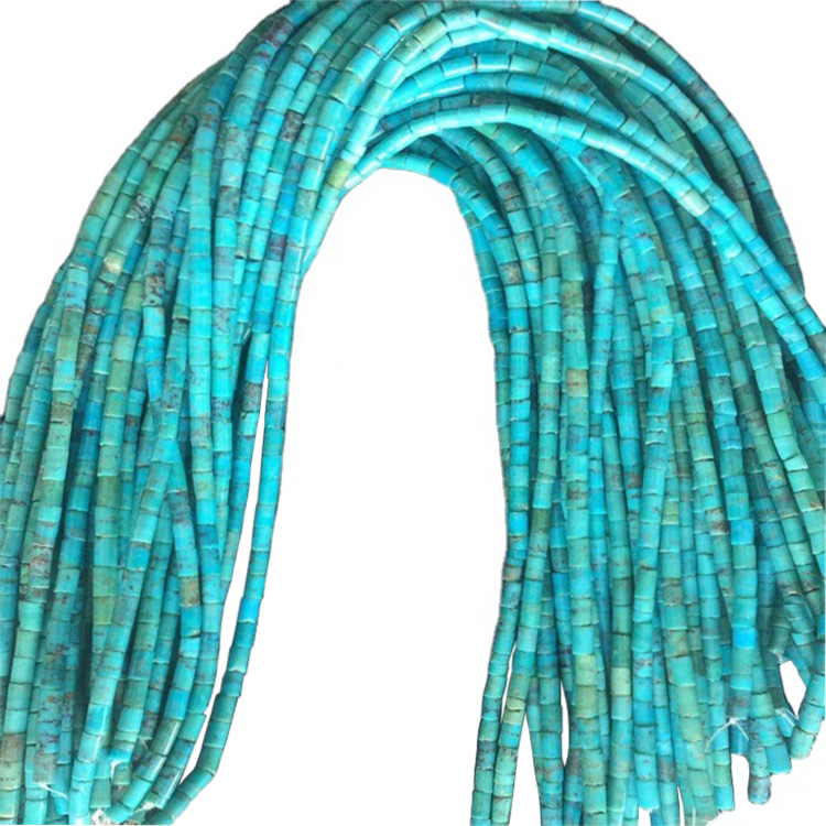 Mitindo ya Turquoise Heishi Gemstone Turquoise Shanga za Umbo la HeiShi Shanga Zilizolegea 18