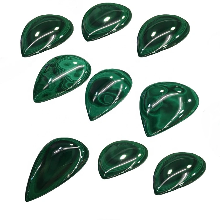 Pear Malaachite Cabochon Lot Calibrated Teardrop Malachite Loos Caib Semi Gemolon Cab Semi 1