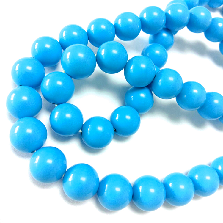 Bidh grìogagan cruinn gu nàdarra 2mm 2mm a 'dèanamh mòr-ghèilleadh ri grìogagan sgaoilidh gorm toquoise gorm airson seudan a' dèanamh srian 18