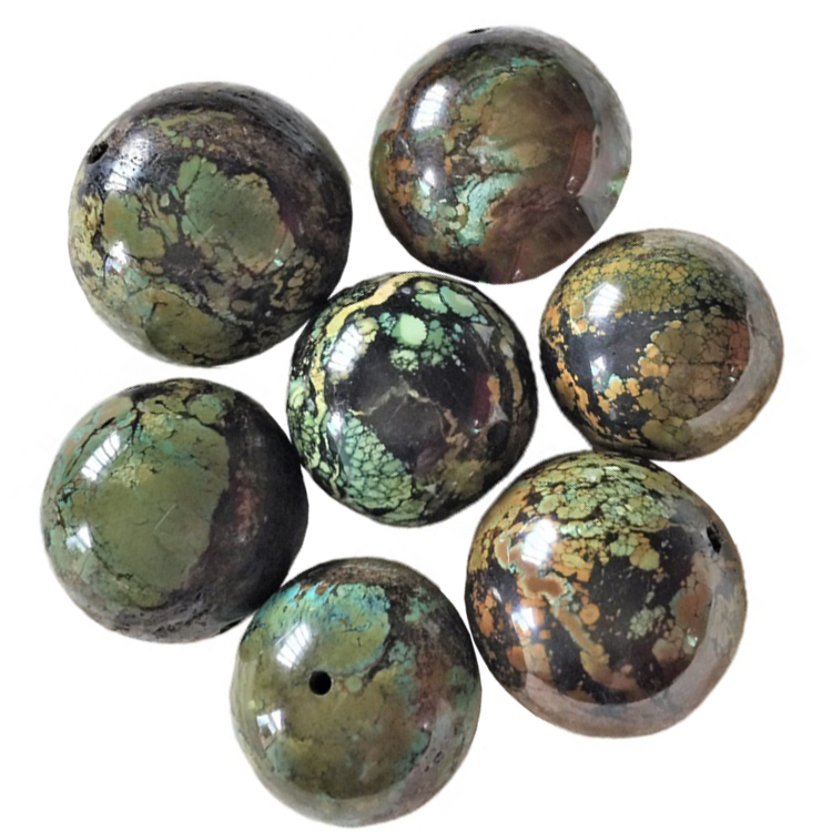 saqqal firuzəyi muncuq təbii firuzəyi gemstone aqua dəyirmi top muncuqları 18