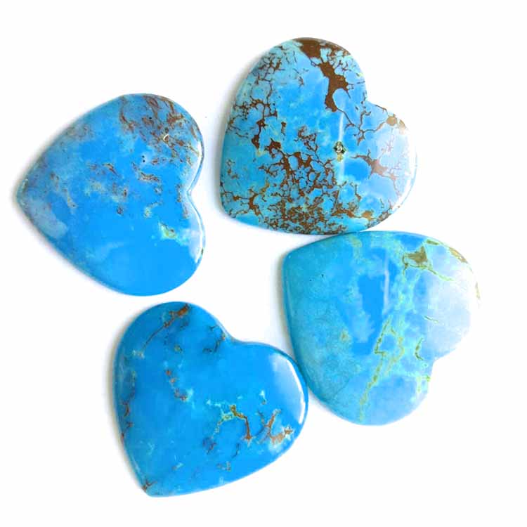 Бірузовы Heart Shape Cabochon Natural Turquoise Heart Shape Cabochon Loose Gemstone 15