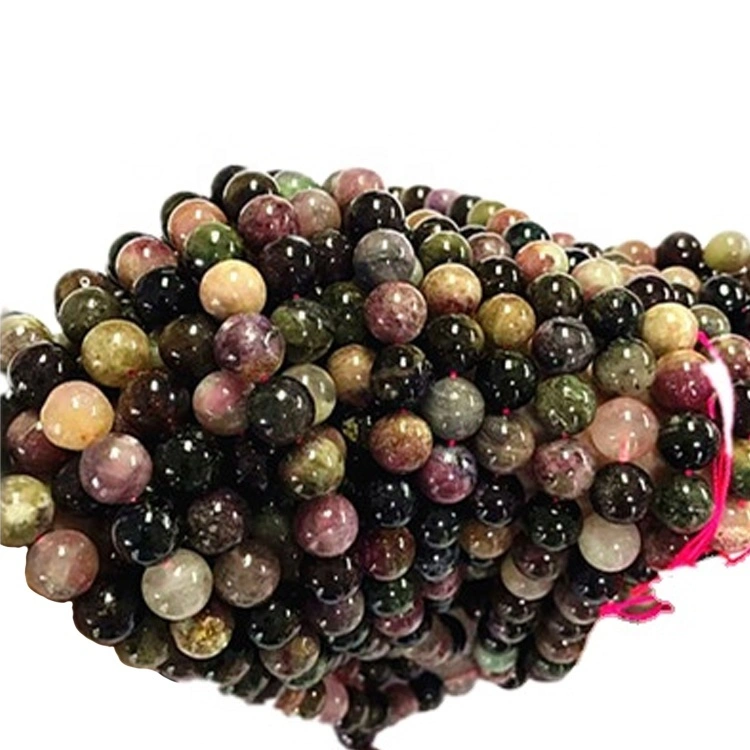 Natural Tourmaline mixed colour Round Shape beads gemstone strings 1