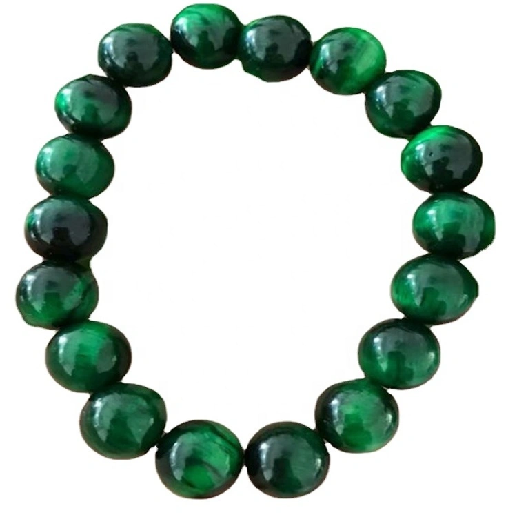 Natural Green Tiger Eye Bransoletka Okrągły Kształt Koraliki / Gładka Bransoletka Gemstone 1