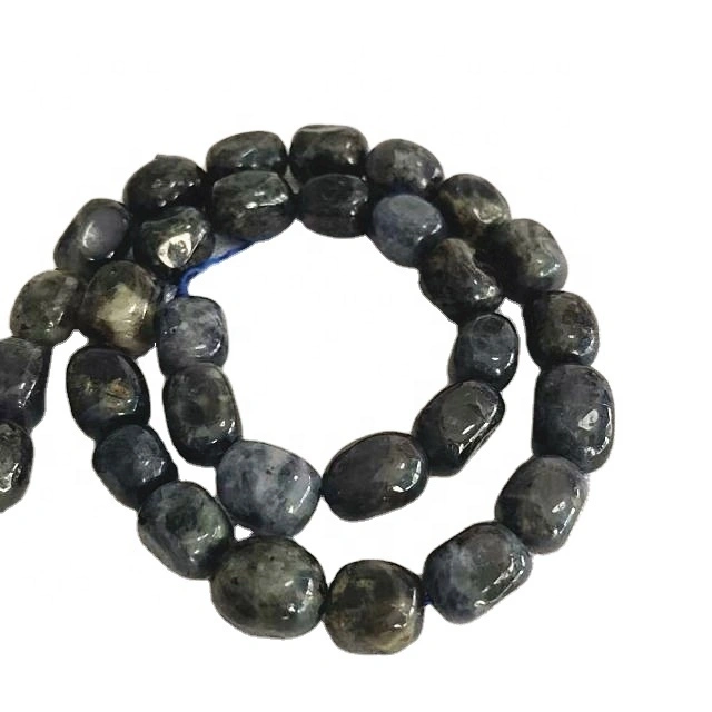 Natural Lolite potato  shape beads Gray  gemstone strings 1