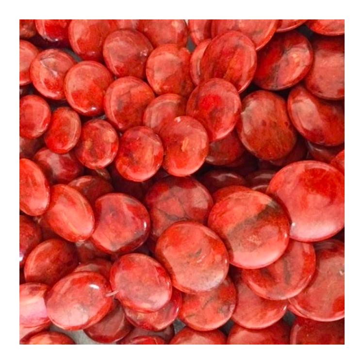 Độc đáo bọt biển hạt san hô phẳng hạt san hô màu cam đỏ boho hạt thô 14