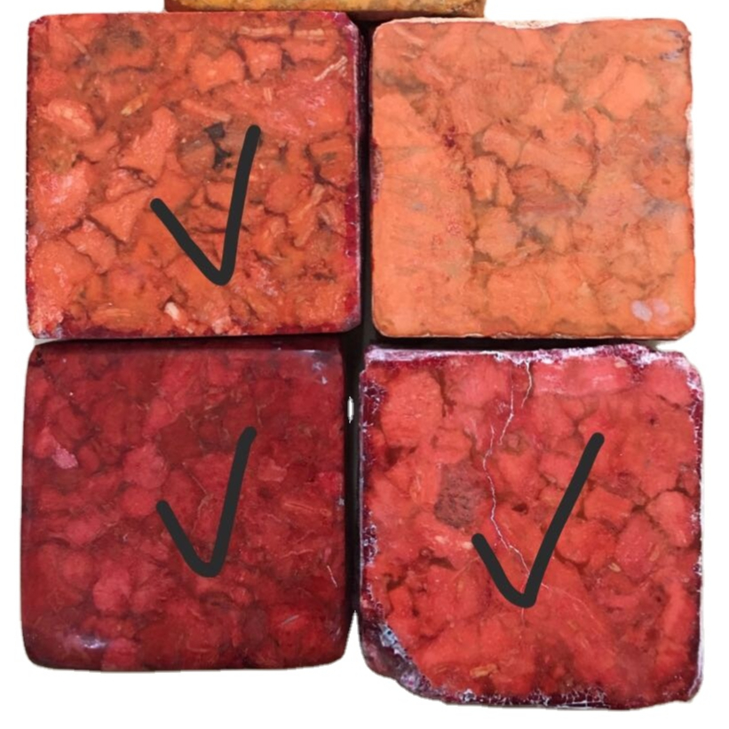 Dark red color coral gemstone bricks make wholesale 1