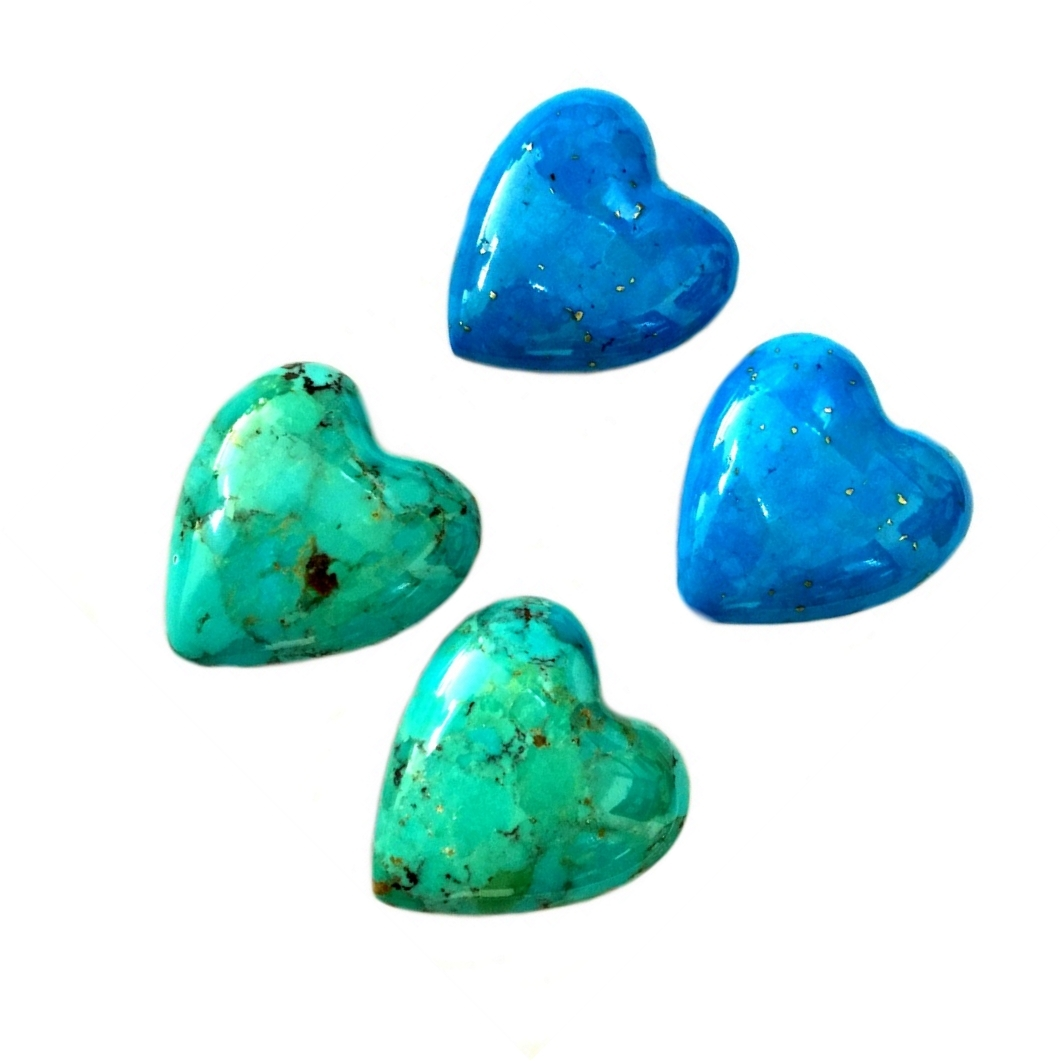 Natural Arizona Turquoise Bentuk Heart Manik Turquoise Perhiasan Gemstone Baik Kualiti Gemstone Cabochon 1