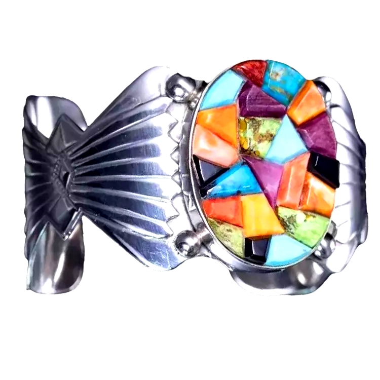 Trang sức ngọc lam tự nhiên Bạc Lắc Ngọc lam Trang sức khảm Cuff 15