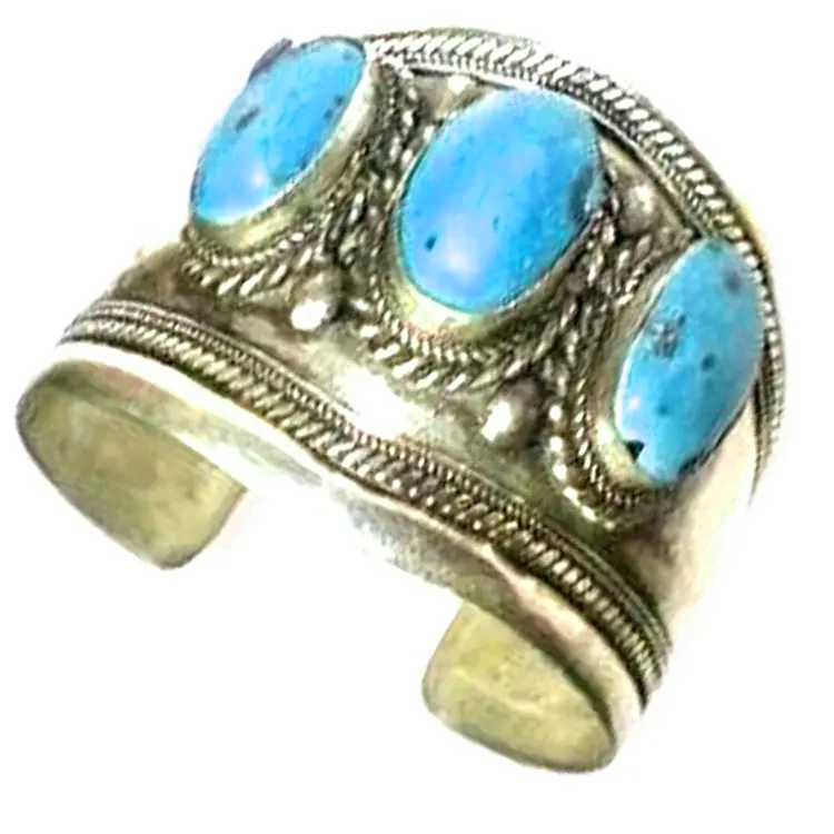I-turquoise ye-turquoise ye-turquoise handmade sunderle cefle cuff ithengisa i-turquoise yendalo i-turquoise gemstone bangle 15