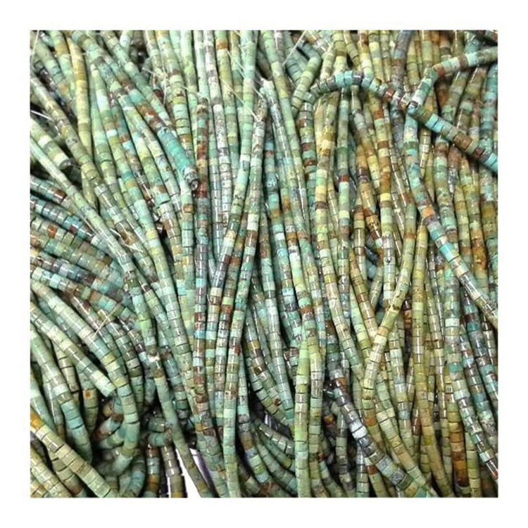 Turquoise Heishi slétt lausar perlur Strand 18