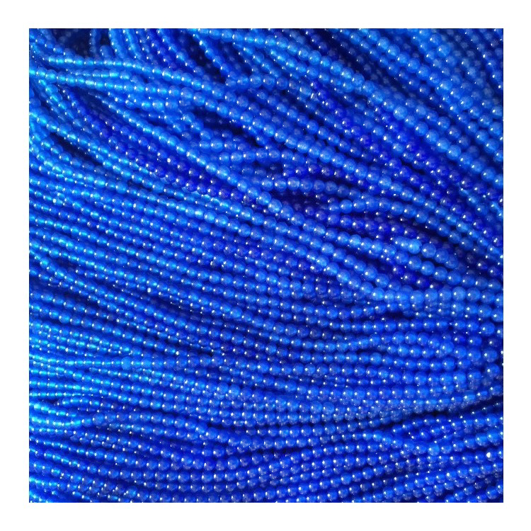 సహజ బ్లూ నీలమణి రత్నం రౌండ్ లూస్ పూసలు 16 తంతువులు 6mm 8mm 10mm 14