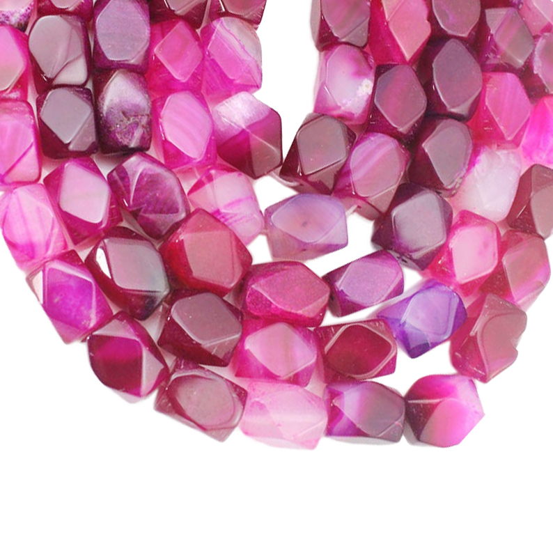 Maso Agaate Beads Achilengedwe Achilengedwe a Pinki Ageate Beads Hexant Agaate Minda 14