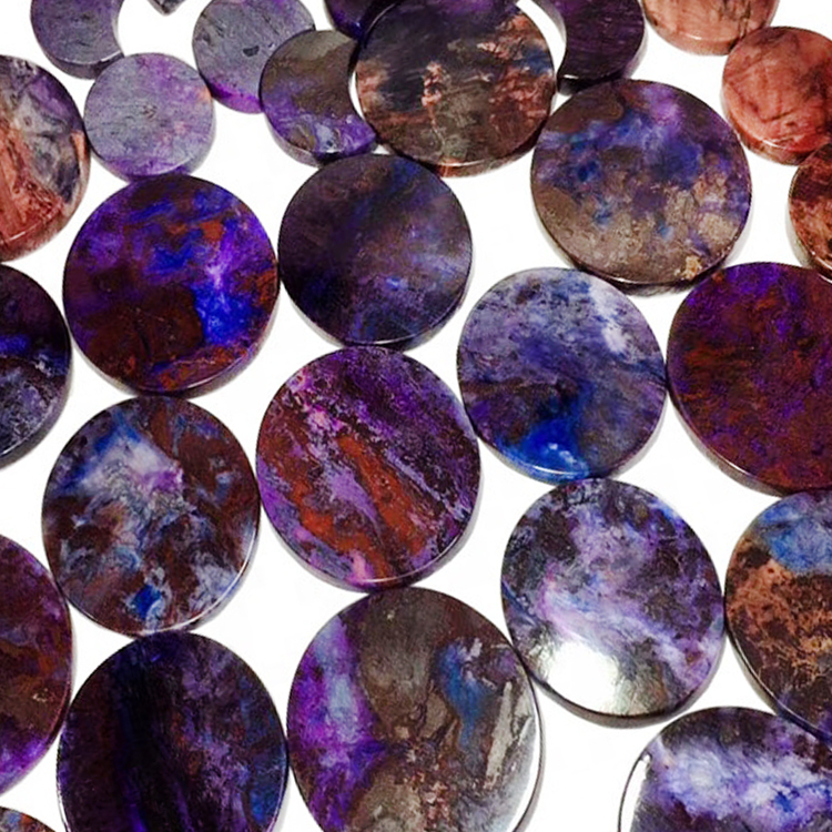 Màu tím sugilite hạt đá thô bán buôn cho phụ nữ làm đá quý 14