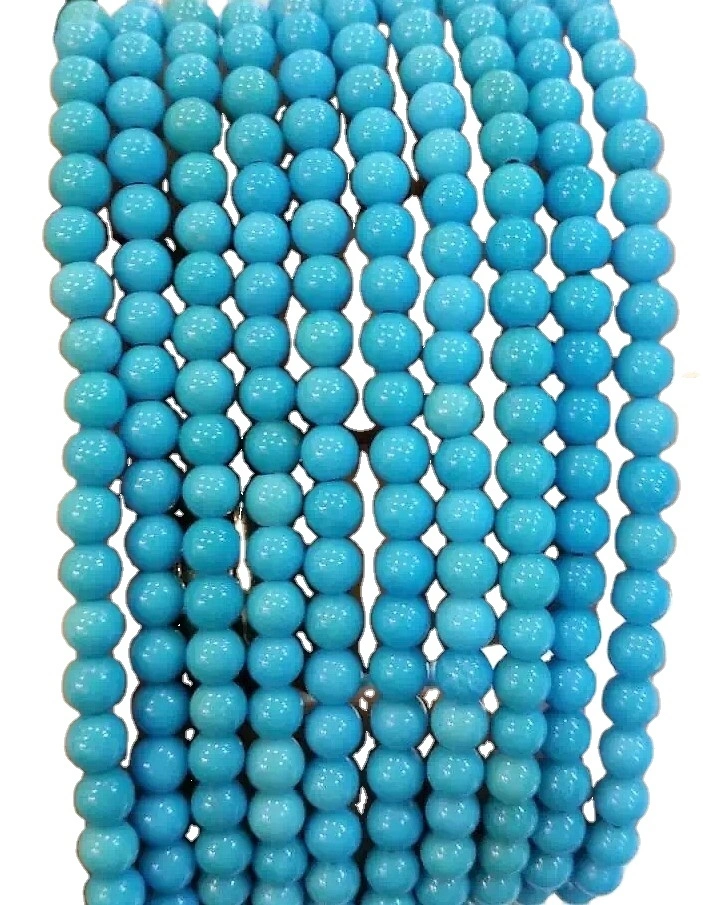 Real turquoise umferð perlur grænblár lausar perlur umferð lögun 1