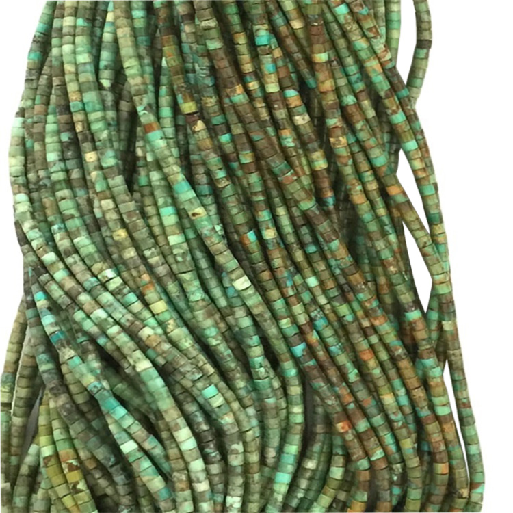 Трговија на големо природно Greenturquoise Heishi копчето камени монистра 18