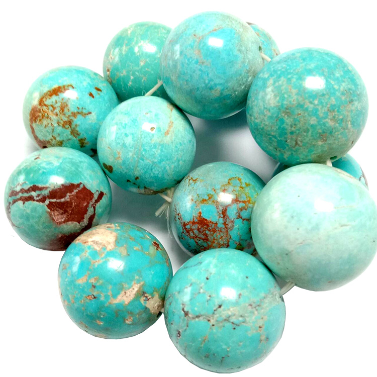 ORe Turquioise huri noa i te Deads Druk Luster Opaque Tuquisise Rounds 42