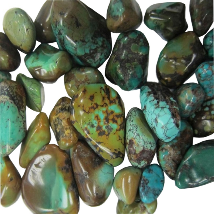 Natūralūs vintažiniai žalsvai turkio spalvos lygūs netaisyklingi grynuolio karoliukai žali turkio spalvos akmeniniai karoliukai papuošalams gaminti „pasidaryk pats“ apyrankė 20