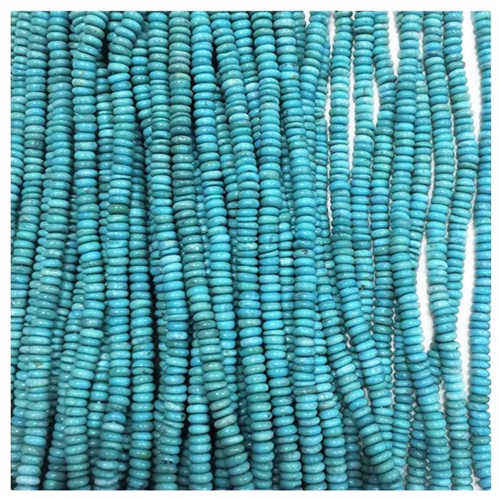 Asli Abacus Turquoise Gemstone Beads Barang Kemas Turquoise Rondelle Beads Strand 1