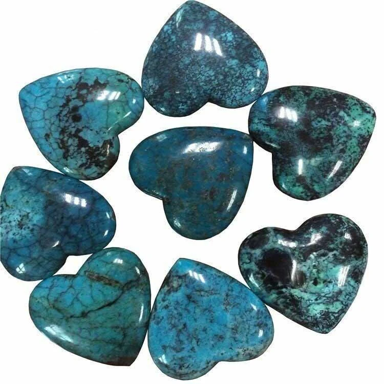 Turquoise Smooth Heart Sura Carving Loose Gemstone Turquoise Smooth Heart Sura Carving Gemstone Loose 1