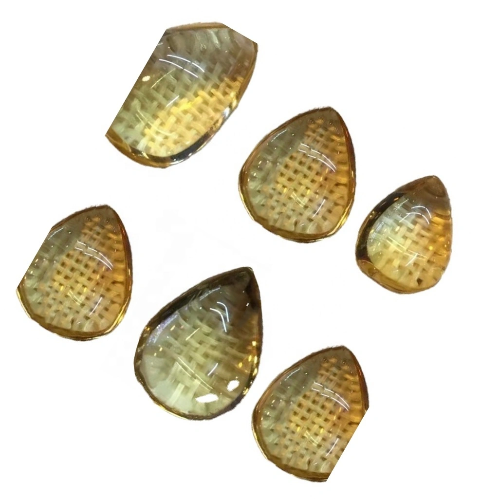 100% ბუნებრივი Citrine Pear Shape Cabochon მიიღოს საბითუმო დაკალიბრებული მსხალი დაჭრილი Citirne ფხვიერი Gemstones 1
