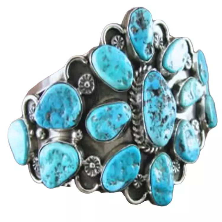 925 Sterling Silver Turquoise Bangle Turski ručno izrađeni narukvica 15