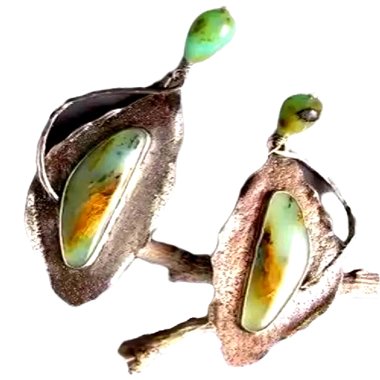 حار بيع الأزياء أربعة ورقة البرسيم القرط مع القرط الفيروز الطبيعي 15