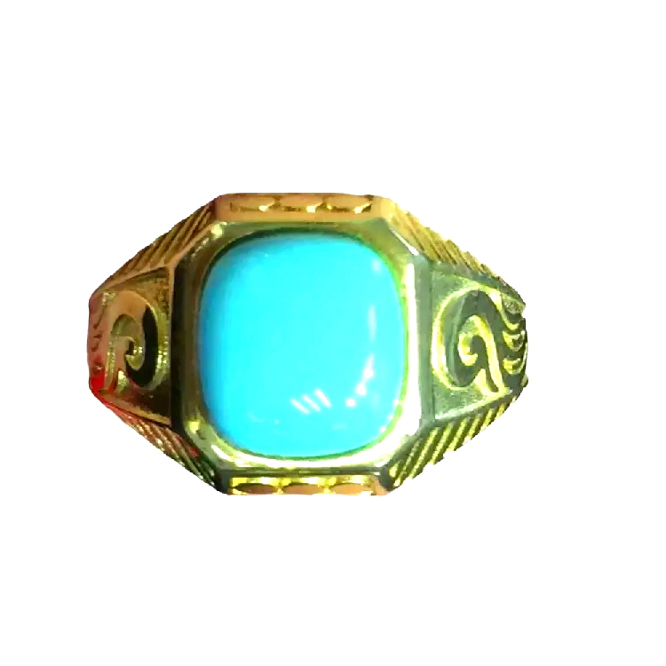 قىزىق سېتىش retro ئۇسلۇبىدىكى ئۈزۈك كۆك رەڭلىك تۇخۇم تۇركۇزى كاۋاك ئۈزۈك ئالتۇن زىبۇزىننەت 15