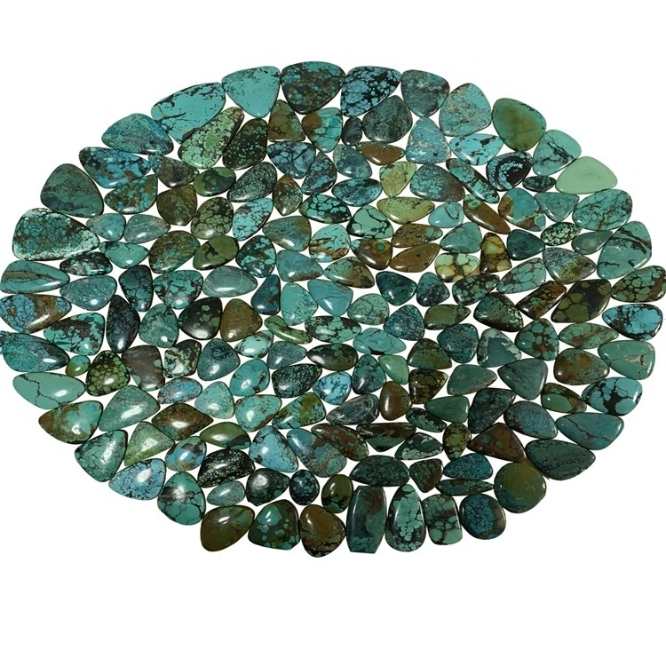 טורקיז קיר עגול קישוט טבעי טיבטית טורקיז 5mm עגול עלה לחתוך שטוח חזרה Cabochon עבור תכשיטים 1