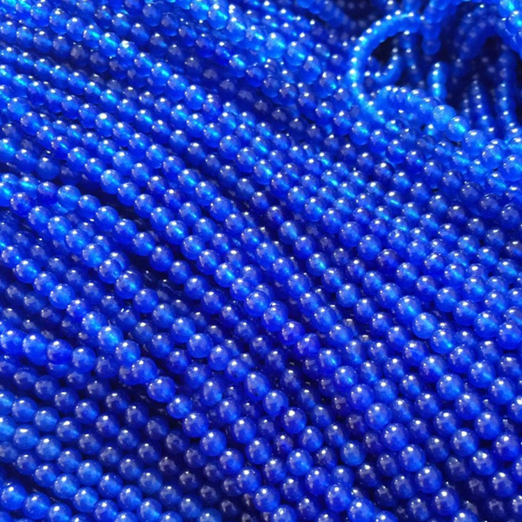 Στρογγυλές χάντρες μπλε νεφρίτη σε αδιαφανές φινίρισμα από Blue Mashan Jade 14