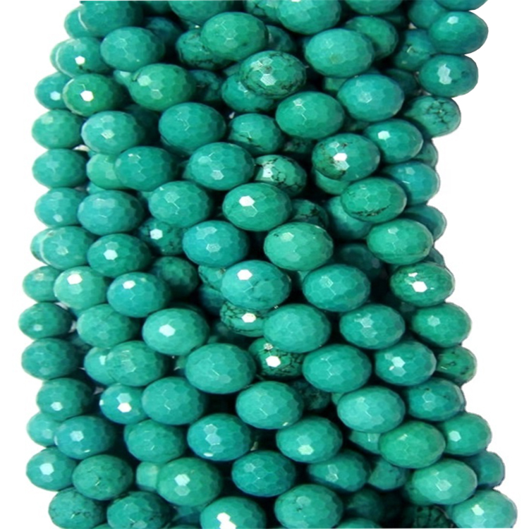 Cilalanmış firuzəyi Gemstone firuzəyi dəyirmi meşə muncuq 18