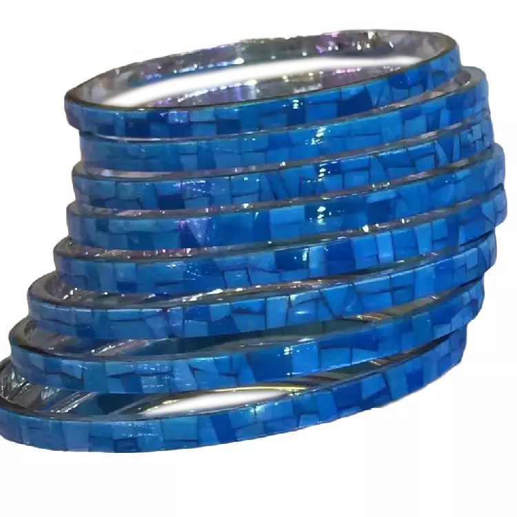 Novi dizajn tirkizni mozaik Bangles 925 Sterling Silver 15