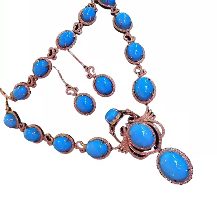 Ntuj Turquoise Beaded Necklace Jewelry Gemstone Beaded Necklace Jewelry 15