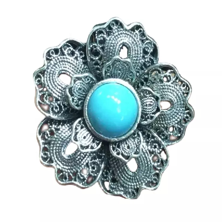 ગોલ્ડ પીરોજ રીંગ જ્વેલરી કુદરતી એરિઝોના પીરોજ રિંગ્સ 15